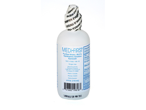 eye wash solution for irrigating the eye to help relieve irritation by removing foreign material, air pollutants (smog or pollen), and chlorinated water.  4oz 