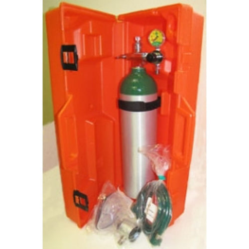 First Responder Plastic Oxygen Cylinder Carrying Case with 02 Tank & Supplies