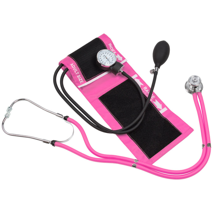 Blood Pressure Cuff with Stethoscope - (Pink) - Eco Medix