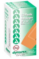 Adhesive Bandages, Sheer Plastic, 2"x4 1/2", X-Large, Box/50 - Eco Medix